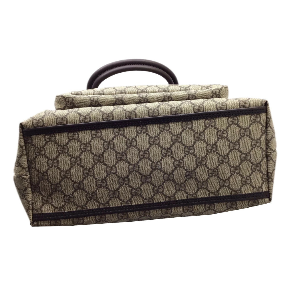 Gucci Supreme Beige Tote Logo Lessons GG Handbag Brown Shoulder Bag